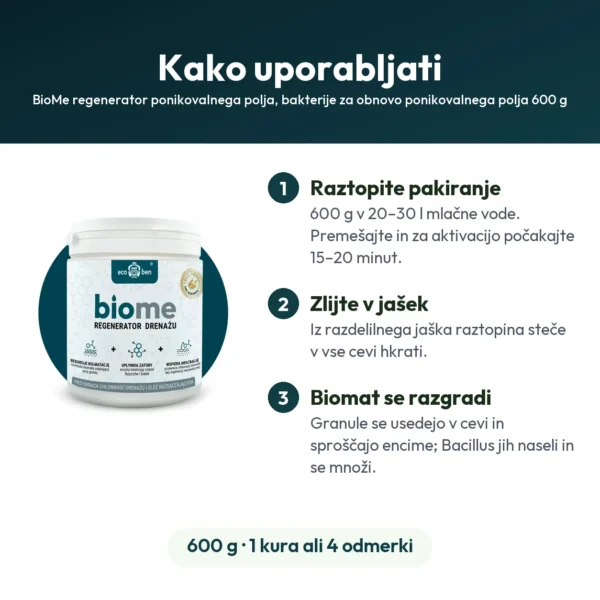 BioMe regenerator ponikovalnega polja, bakterije za obnovo ponikovalnega polja 600 g