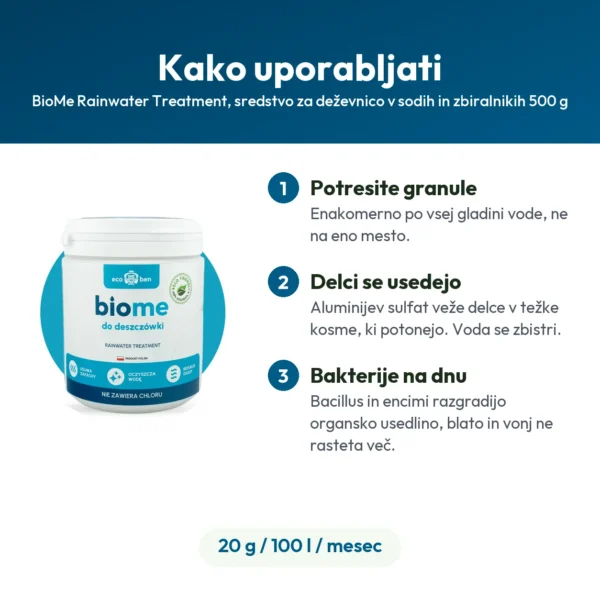 BioMe Rainwater Treatment, sredstvo za deževnico v sodih in zbiralnikih 500 g