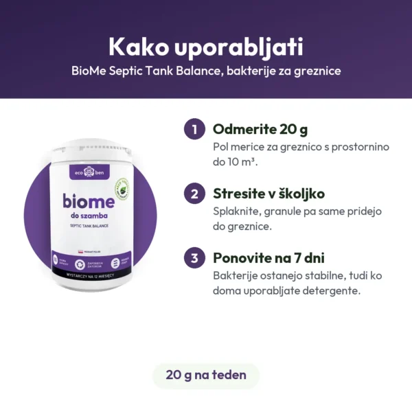 BioMe Septic Tank Balance, bakterije za greznice